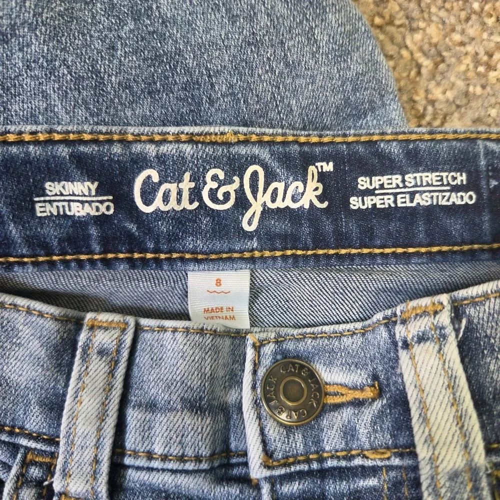 Cat & Jack Kids Skinny Super‎ Stretch Jeans Medium Wash Blue Size 8 VN1311992